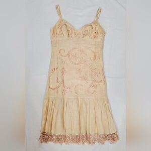 Luxe Cream Embroidered Mini Dress